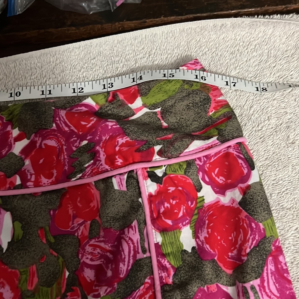 NOTATIONS A Line Side Zipper Multiple Color Roses Size Medium - Picture 6 of 11